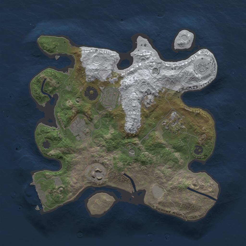 Rust Map: Procedural Map, Size: 2703, Seed: 13825, 12 Monuments