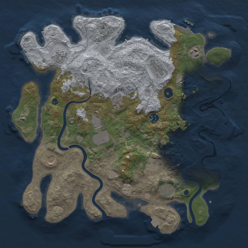 Rust Map: Procedural Map, Size: 3900, Seed: 1950, 16 Monuments