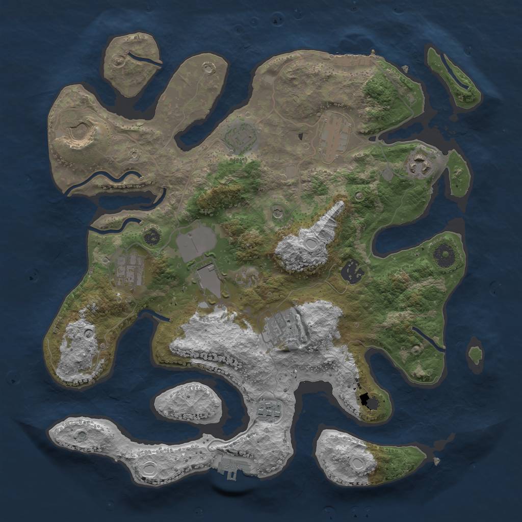 Rust Map: Procedural Map, Size: 3500, Seed: 22814, 20 Monuments