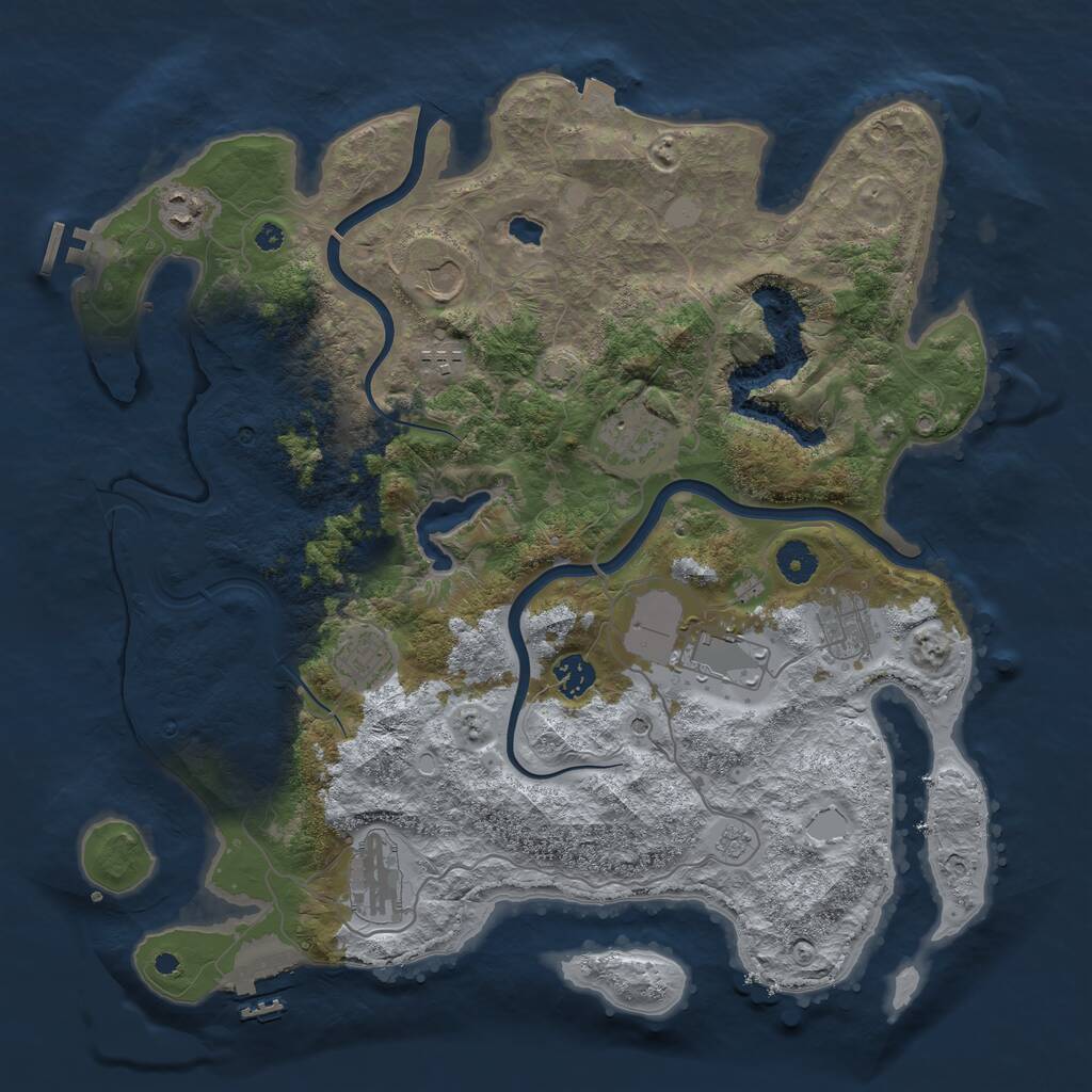 Rust Map: Procedural Map, Size: 4000, Seed: 245898087, 15 Monuments