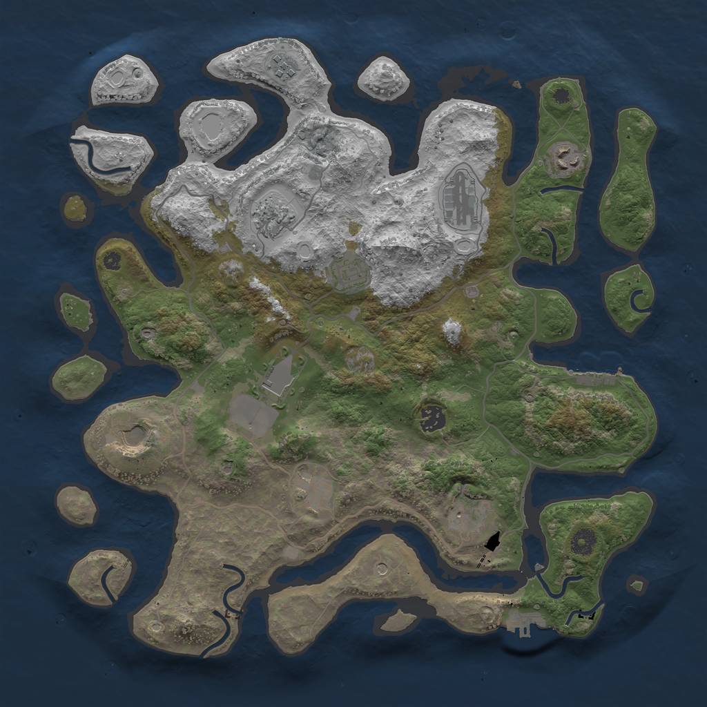 Rust Map: Procedural Map, Size: 4000, Seed: 730175892, 21 Monuments