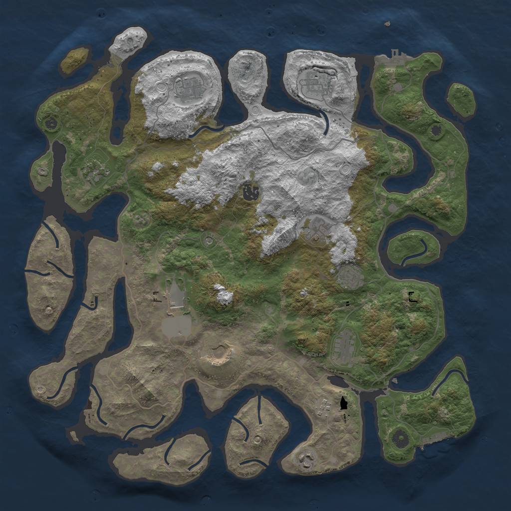 Rust Map: Procedural Map, Size: 4500, Seed: 96491094, 22 Monuments
