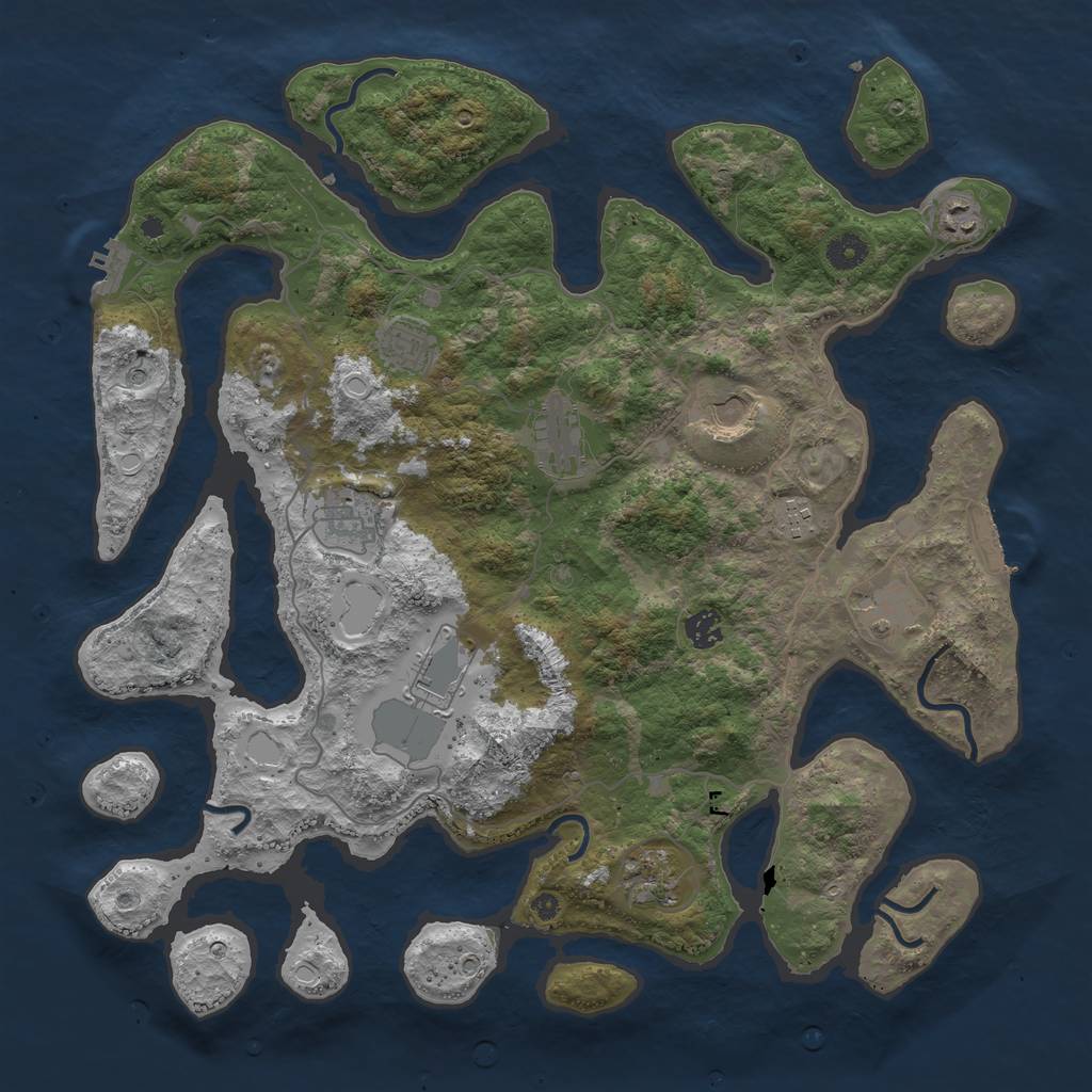 Rust Map: Procedural Map, Size: 4250, Seed: 1635398324, 21 Monuments