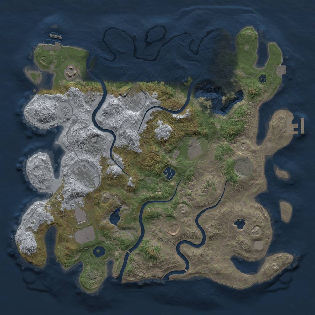 Rust Map: Procedural Map, Size: 4000, Seed: 12388, 15 Monuments