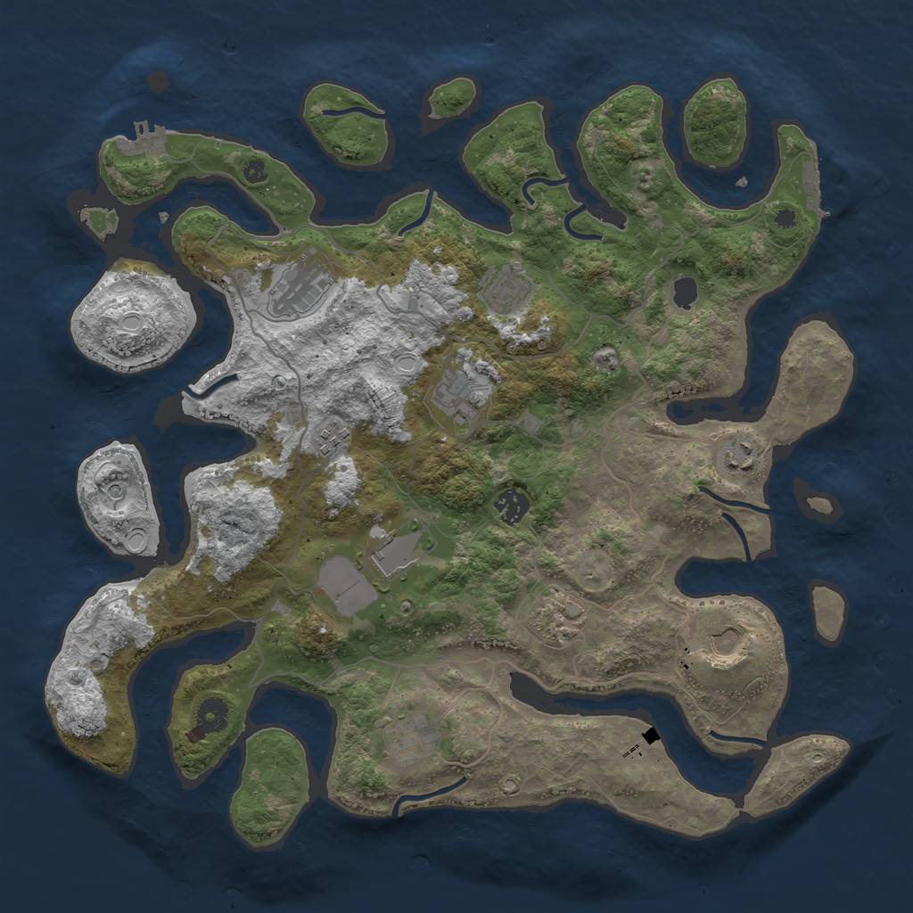 Rust Map: Procedural Map, Size: 4000, Seed: 12388, 21 Monuments