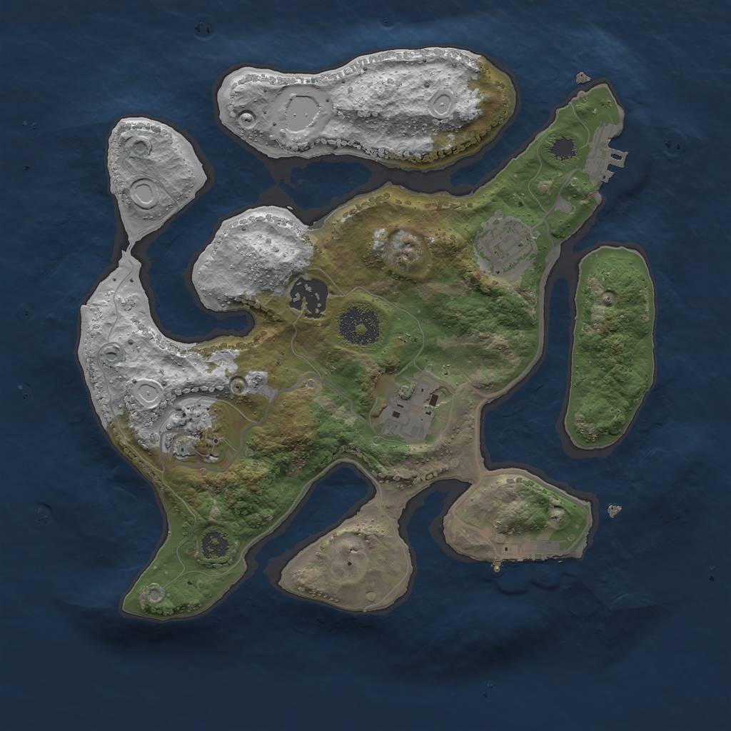 Rust Map: Procedural Map, Size: 2750, Seed: 1436518442, 14 Monuments