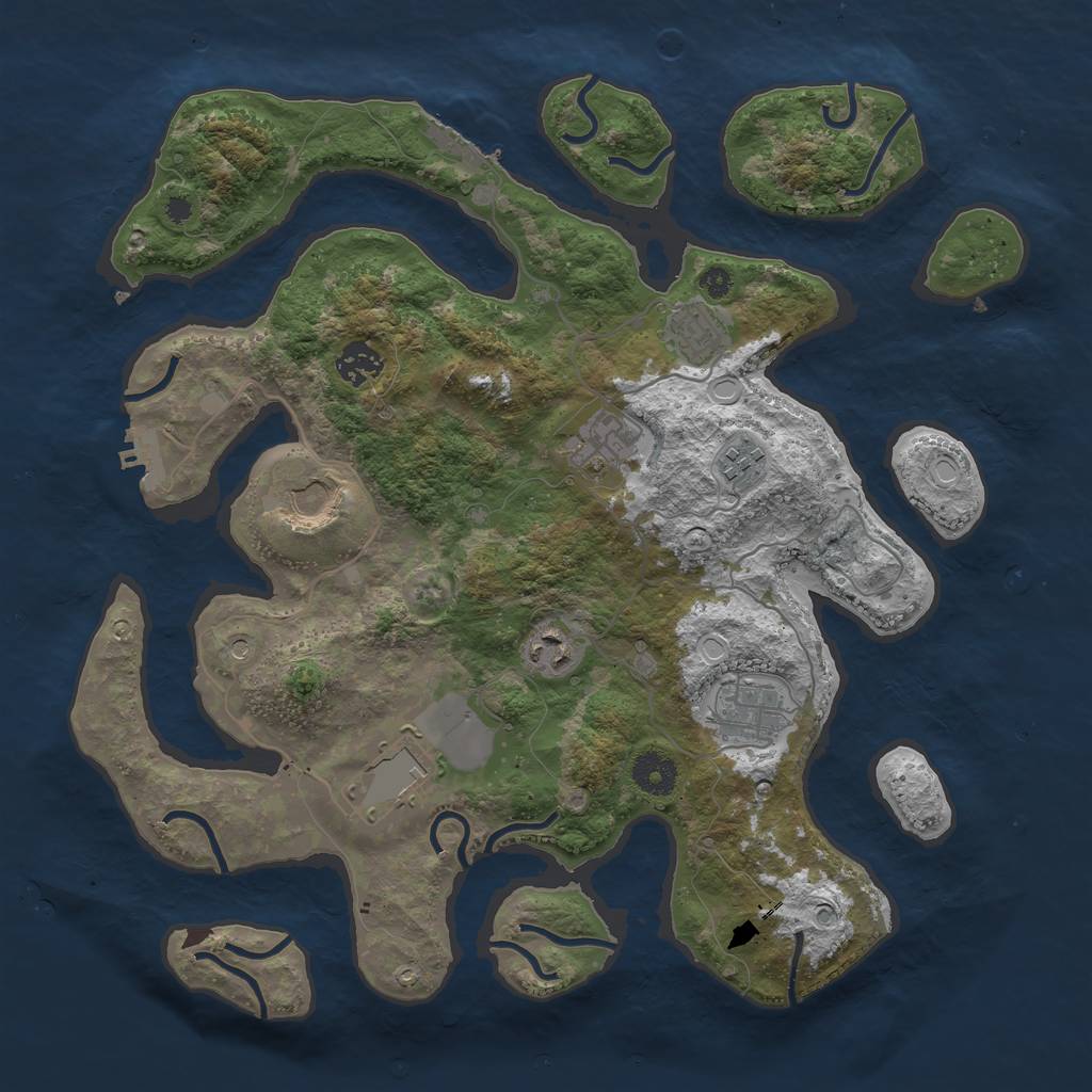 Rust Map: Procedural Map, Size: 3700, Seed: 1902662397, 19 Monuments
