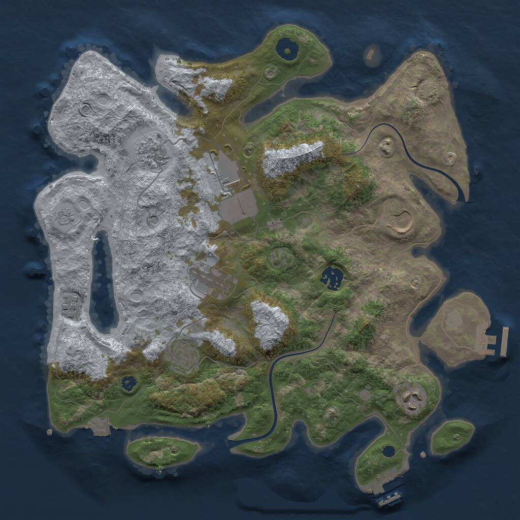 Rust Map: Procedural Map, Size: 3500, Seed: 70260249, 14 Monuments