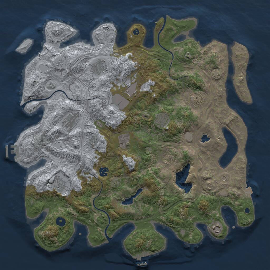 Rust Map: Procedural Map, Size: 4250, Seed: 372678, 16 Monuments