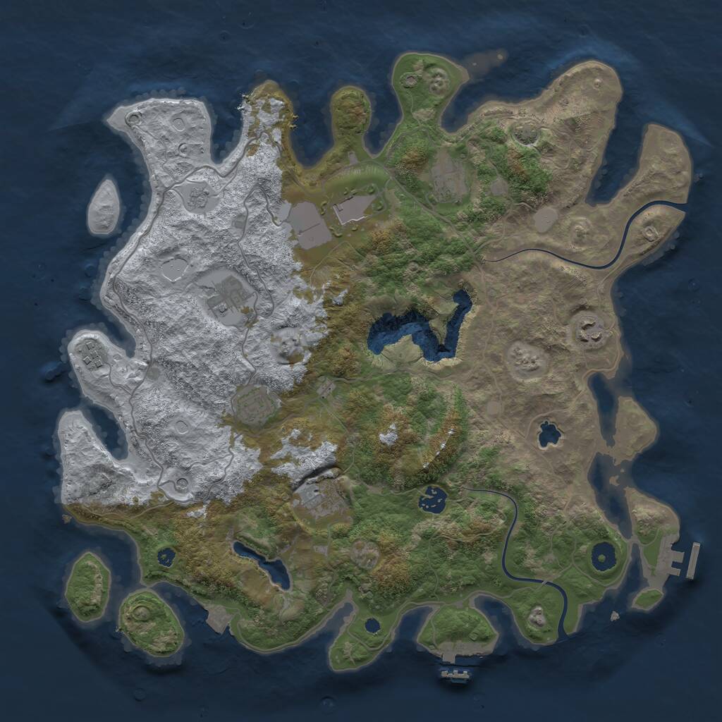 Rust Map: Procedural Map, Size: 4000, Seed: 13082021, 14 Monuments