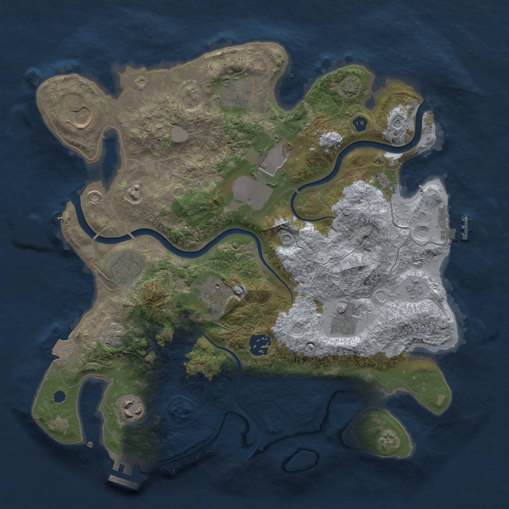 Rust Map: Procedural Map, Size: 3500, Seed: 1975, 15 Monuments