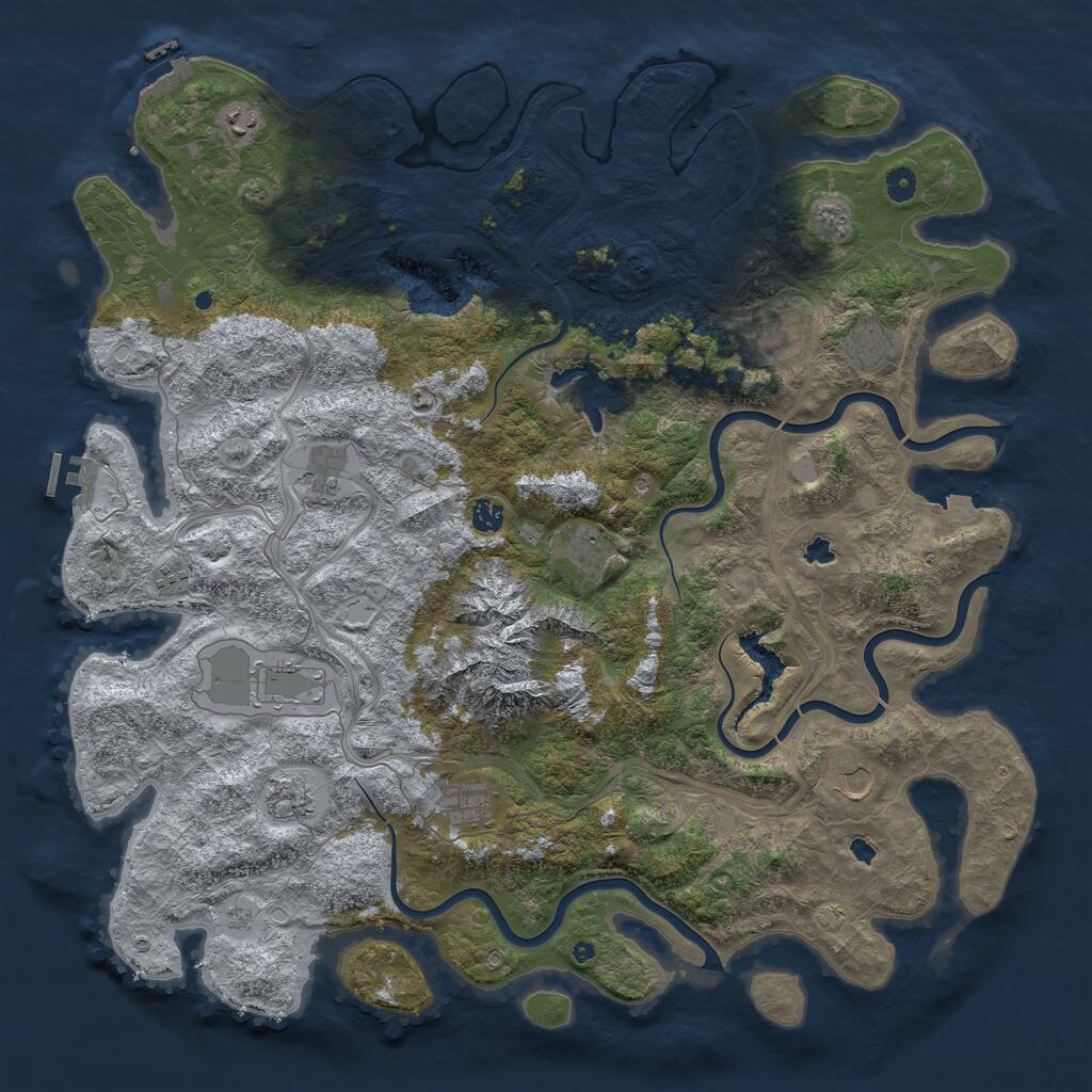 Rust Map: Procedural Map, Size: 5000, Seed: 56817, 17 Monuments
