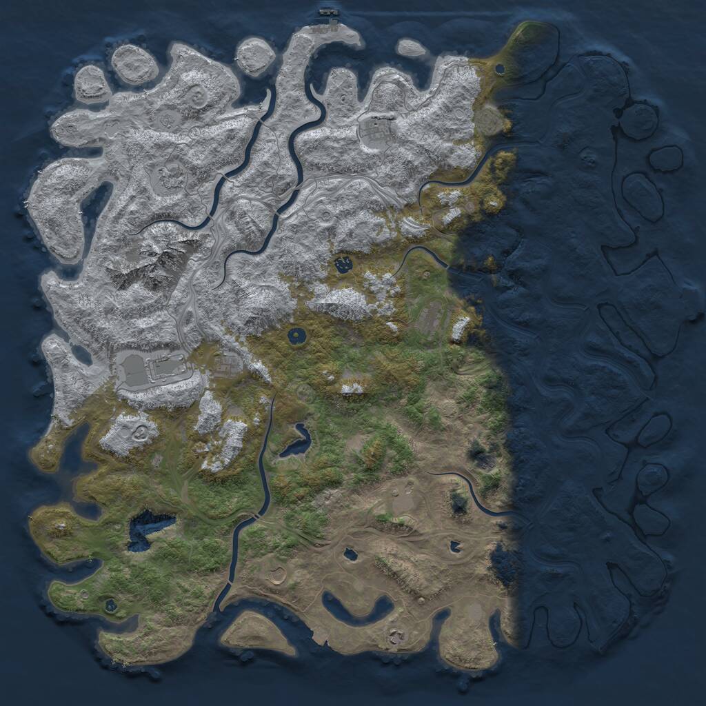 Rust Map: Procedural Map, Size: 6000, Seed: 61952527, 17 Monuments