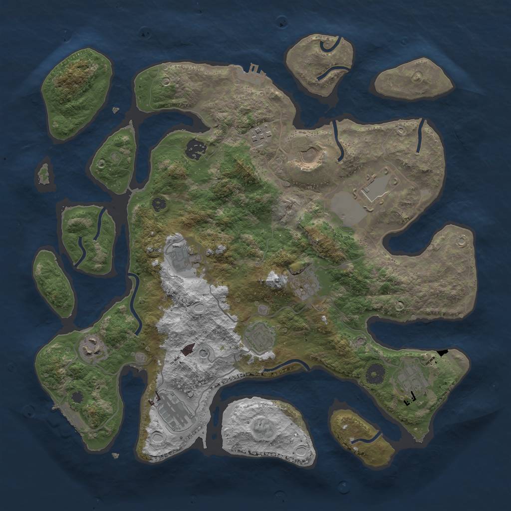 Rust Map: Procedural Map, Size: 3800, Seed: 1590230469, 21 Monuments