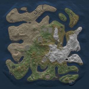 Thumbnail Rust Map: Procedural Map, Size: 4200, Seed: 4, 22 Monuments