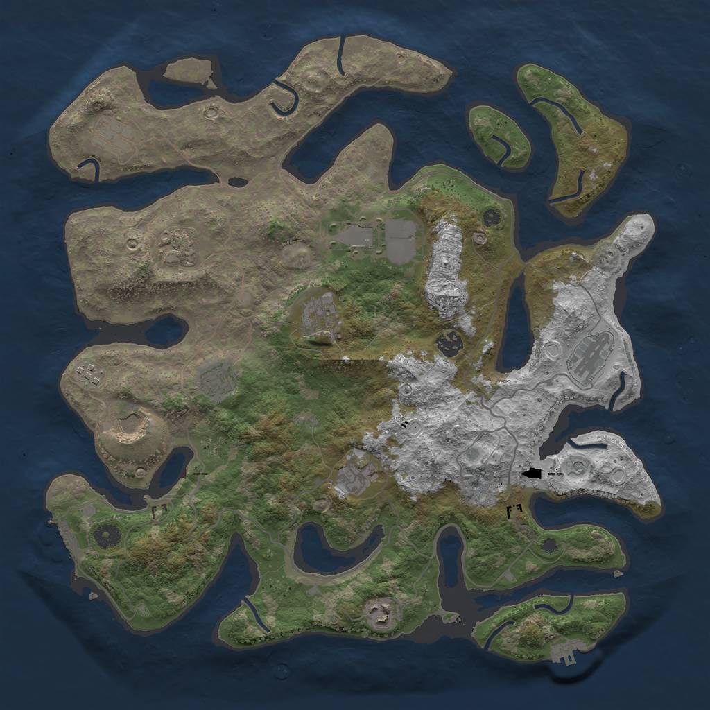 Rust Map: Procedural Map, Size: 4200, Seed: 4, 22 Monuments