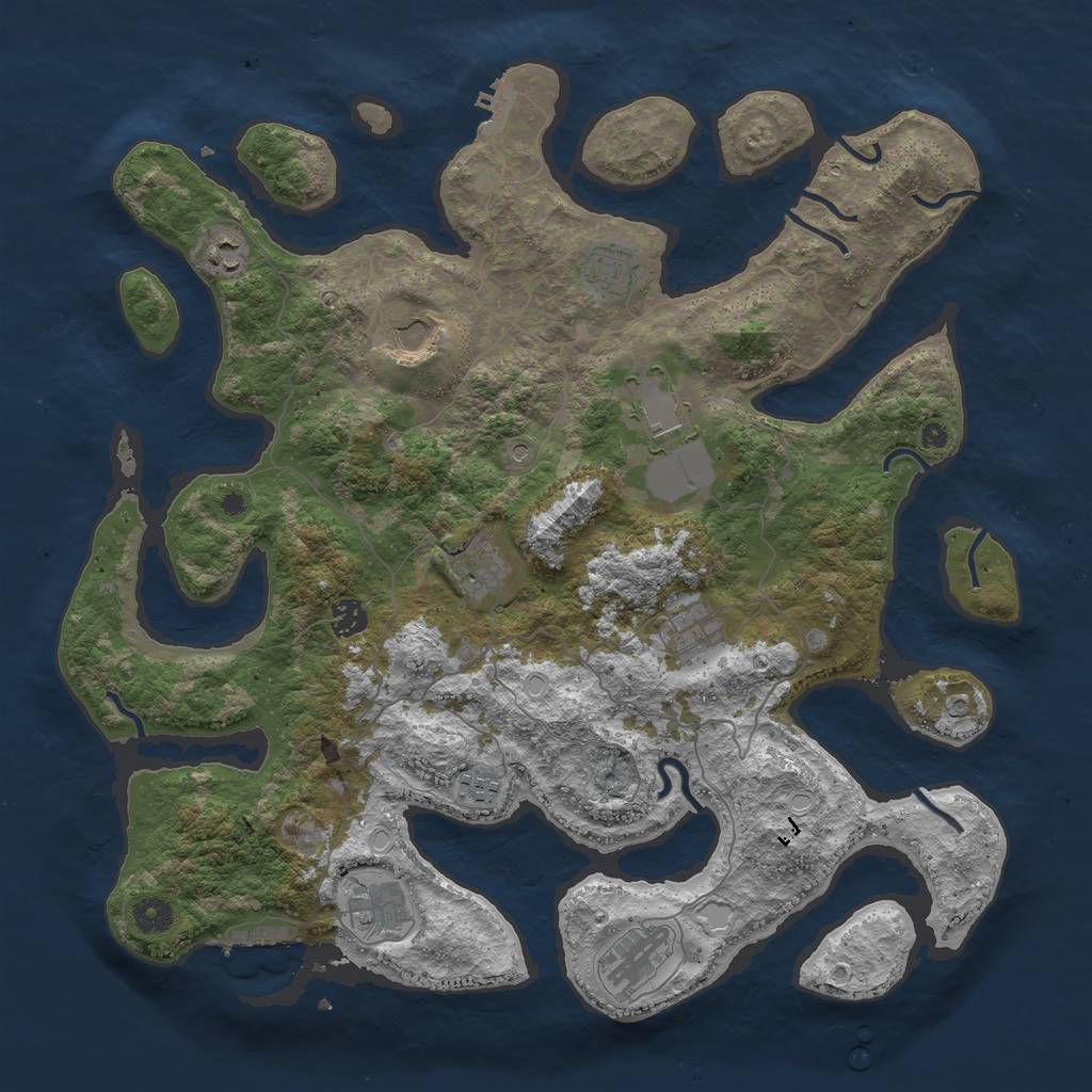 Rust Map: Procedural Map, Size: 4250, Seed: 42806565, 21 Monuments