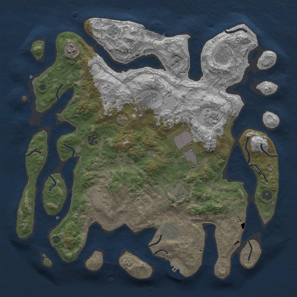 Rust Map: Procedural Map, Size: 4250, Seed: 994621, 21 Monuments