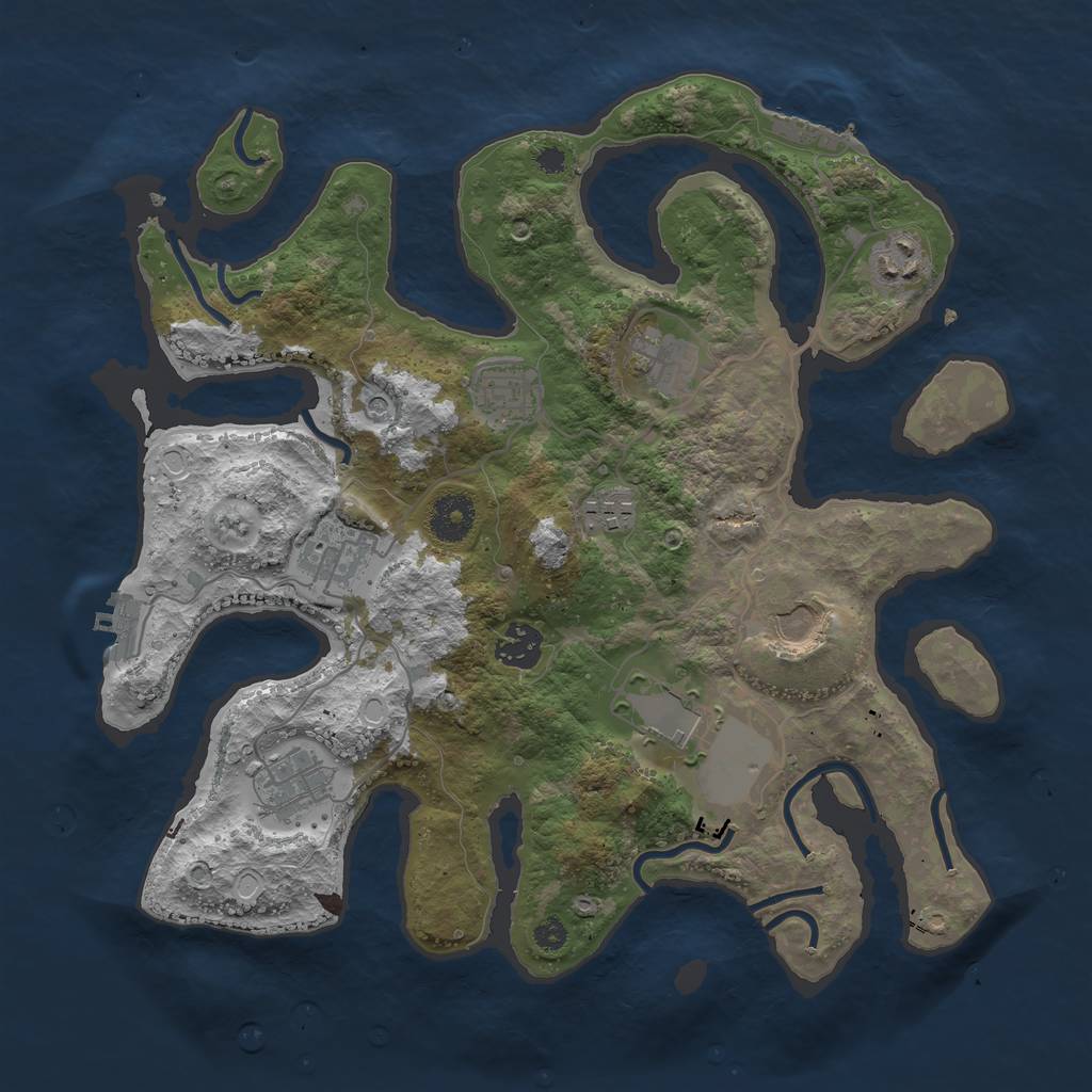 Rust Map: Procedural Map, Size: 3500, Seed: 789283113, 20 Monuments