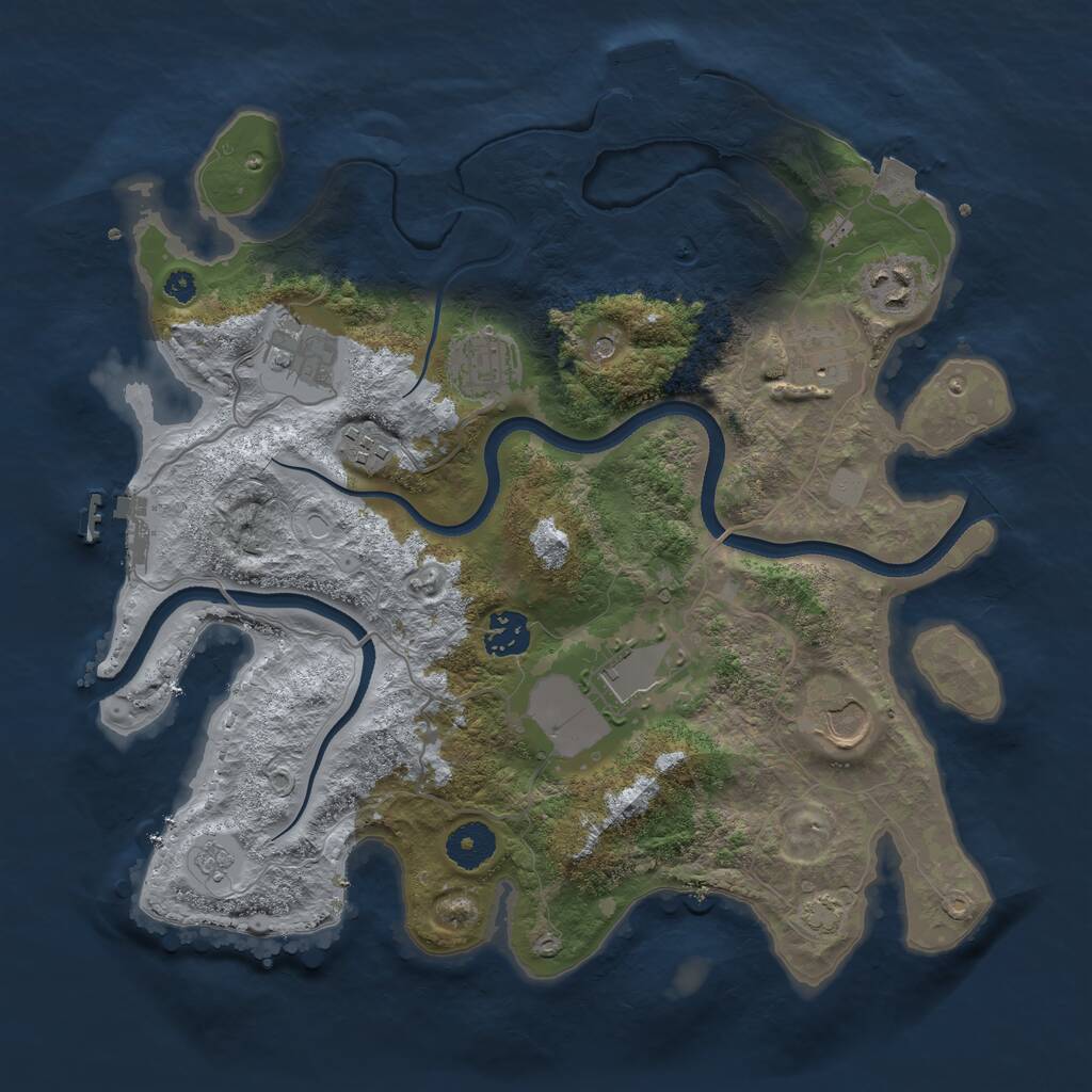 Rust Map: Procedural Map, Size: 3500, Seed: 789283113, 14 Monuments