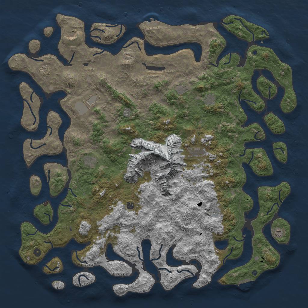 Rust Map: Procedural Map, Size: 6000, Seed: 22250455, 22 Monuments