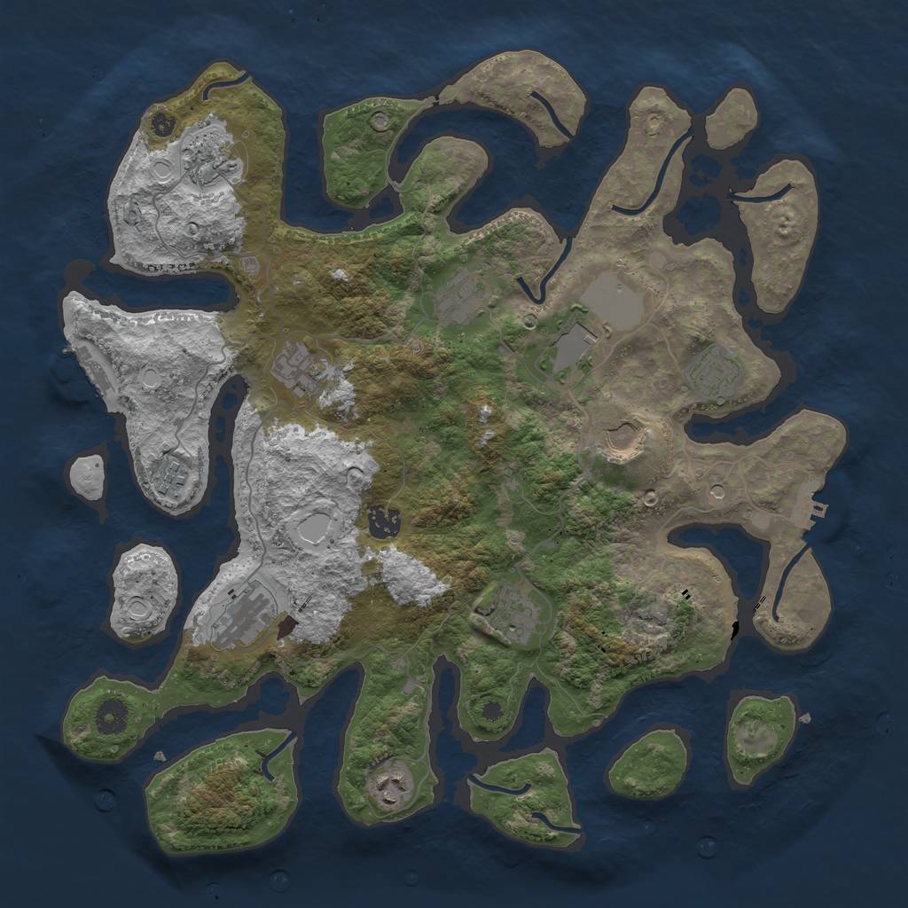 Rust Map: Procedural Map, Size: 3950, Seed: 712286752, 22 Monuments