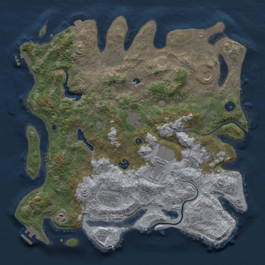 Rust Map: Procedural Map, Size: 4000, Seed: 12431344, 15 Monuments