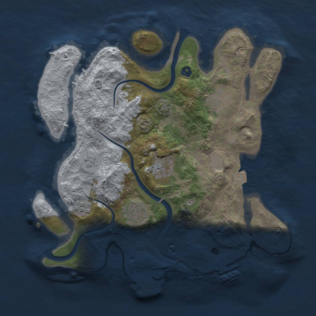 Rust Map: Procedural Map, Size: 3000, Seed: 20210813, 10 Monuments