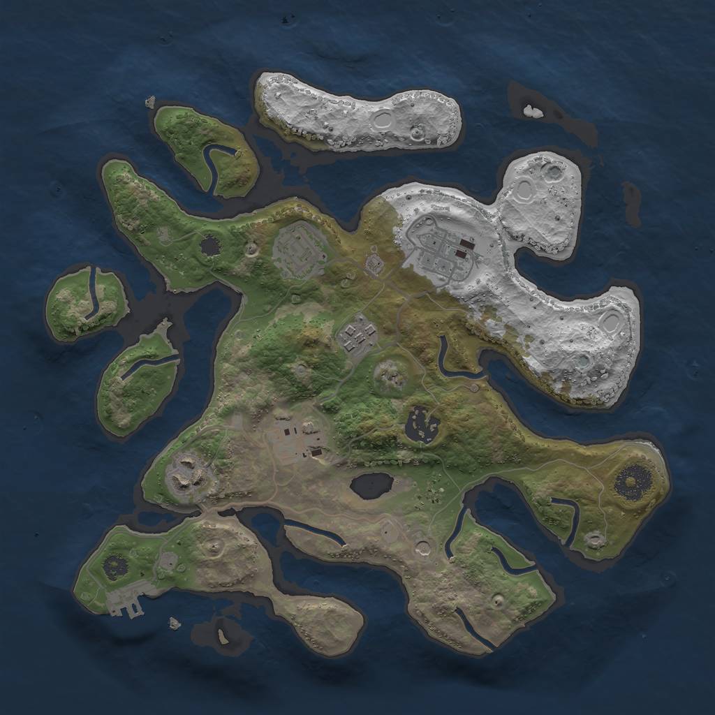 Rust Map: Procedural Map, Size: 3000, Seed: 10112000, 16 Monuments