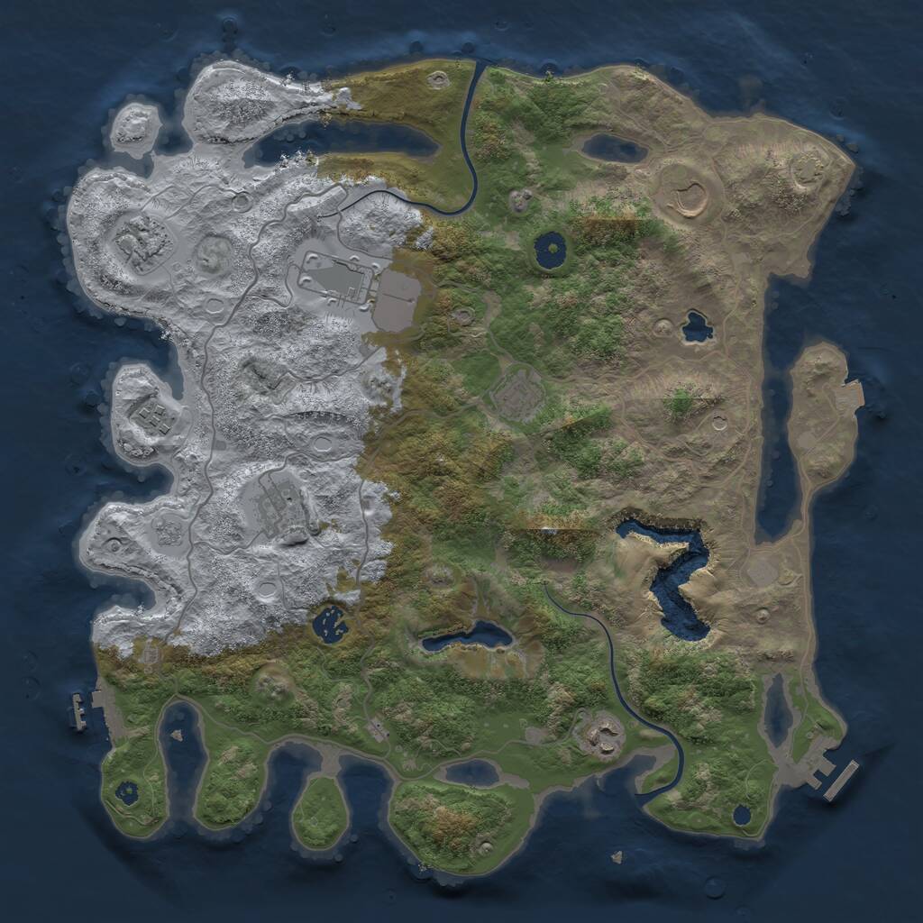Rust Map: Procedural Map, Size: 4000, Seed: 6512848, 14 Monuments