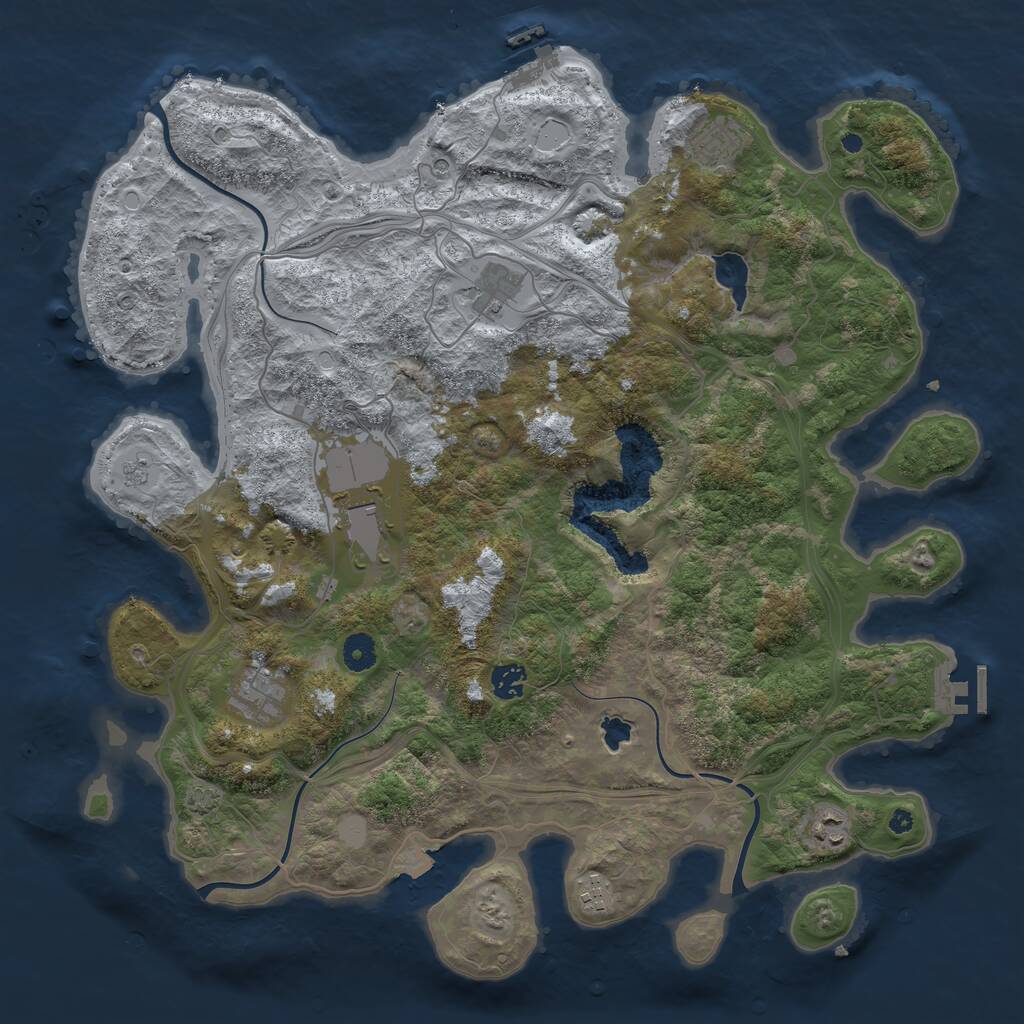 Rust Map: Procedural Map, Size: 4250, Seed: 580114, 13 Monuments