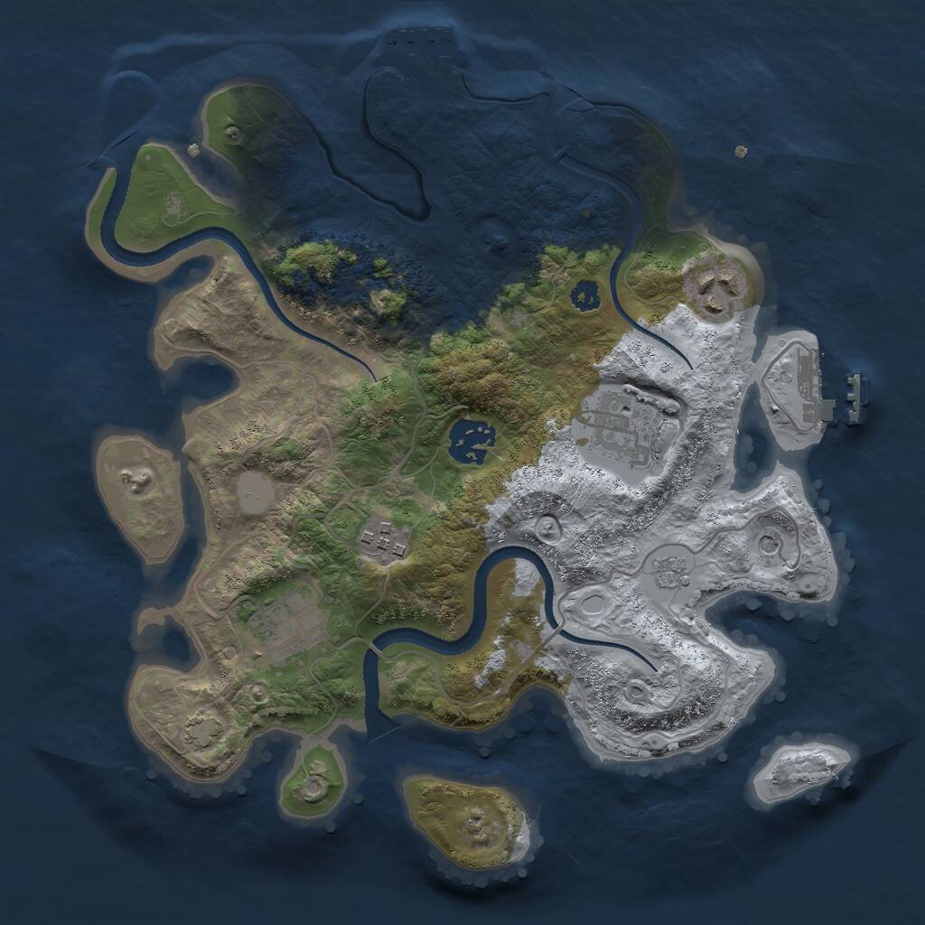 Rust Map: Procedural Map, Size: 3000, Seed: 757105546, 11 Monuments