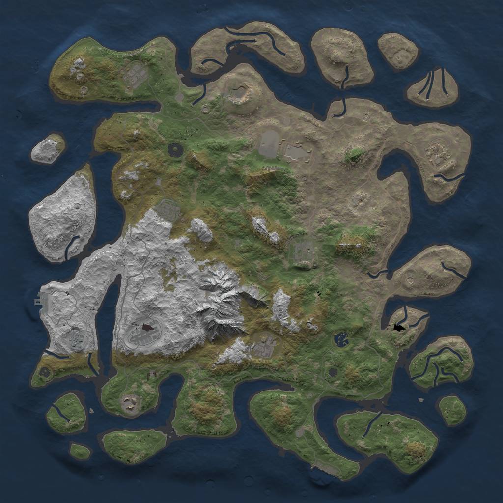 Rust Map: Procedural Map, Size: 5000, Seed: 51, 22 Monuments