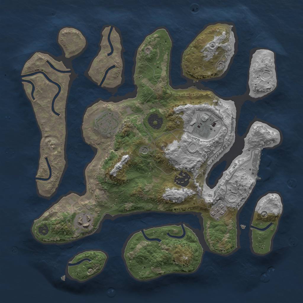 Rust Map: Procedural Map, Size: 3000, Seed: 1818105517, 15 Monuments