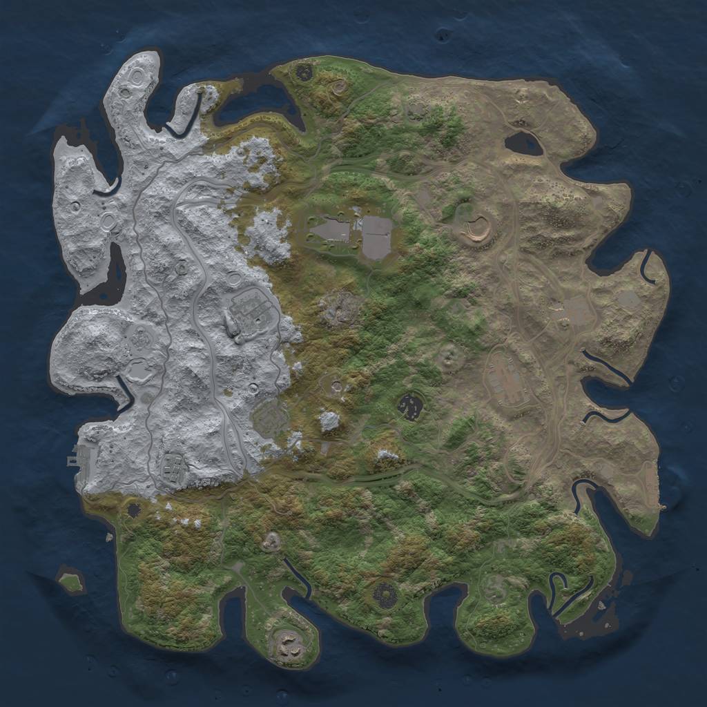 Rust Map: Procedural Map, Size: 4250, Seed: 268925, 17 Monuments