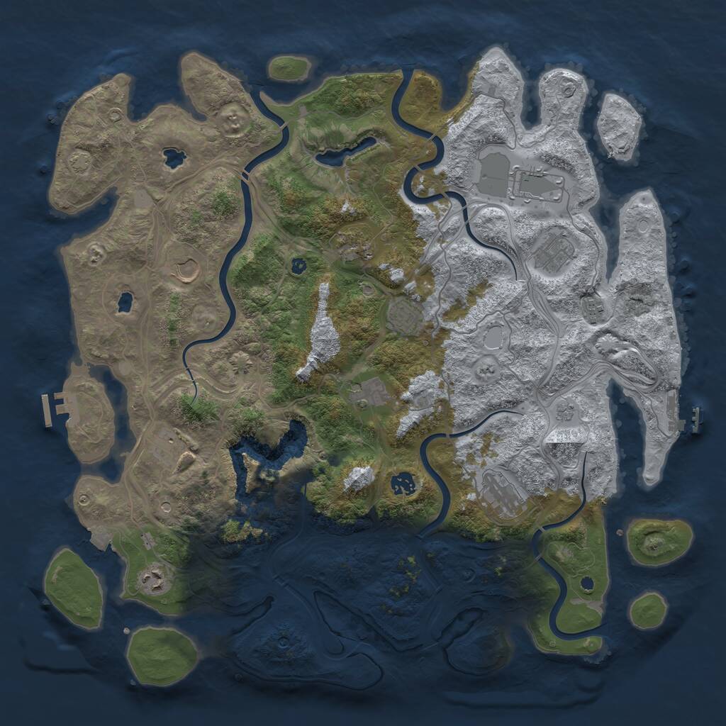 Rust Map: Procedural Map, Size: 4500, Seed: 512508, 17 Monuments