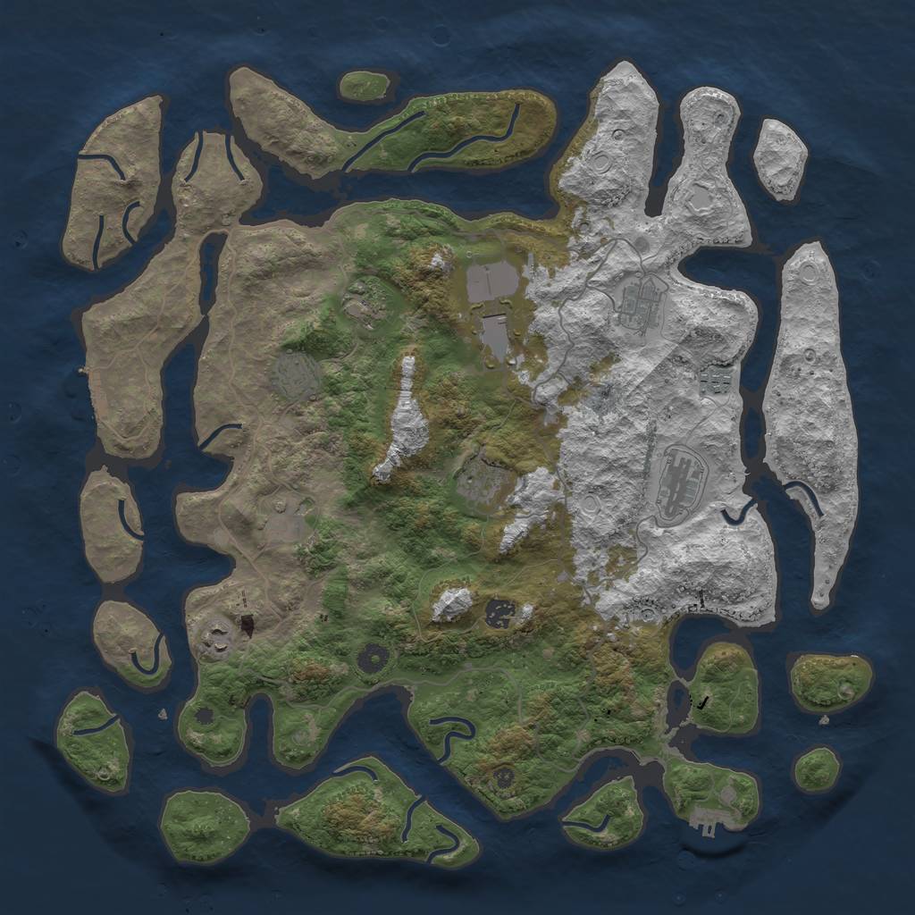 Rust Map: Procedural Map, Size: 4500, Seed: 512508, 21 Monuments