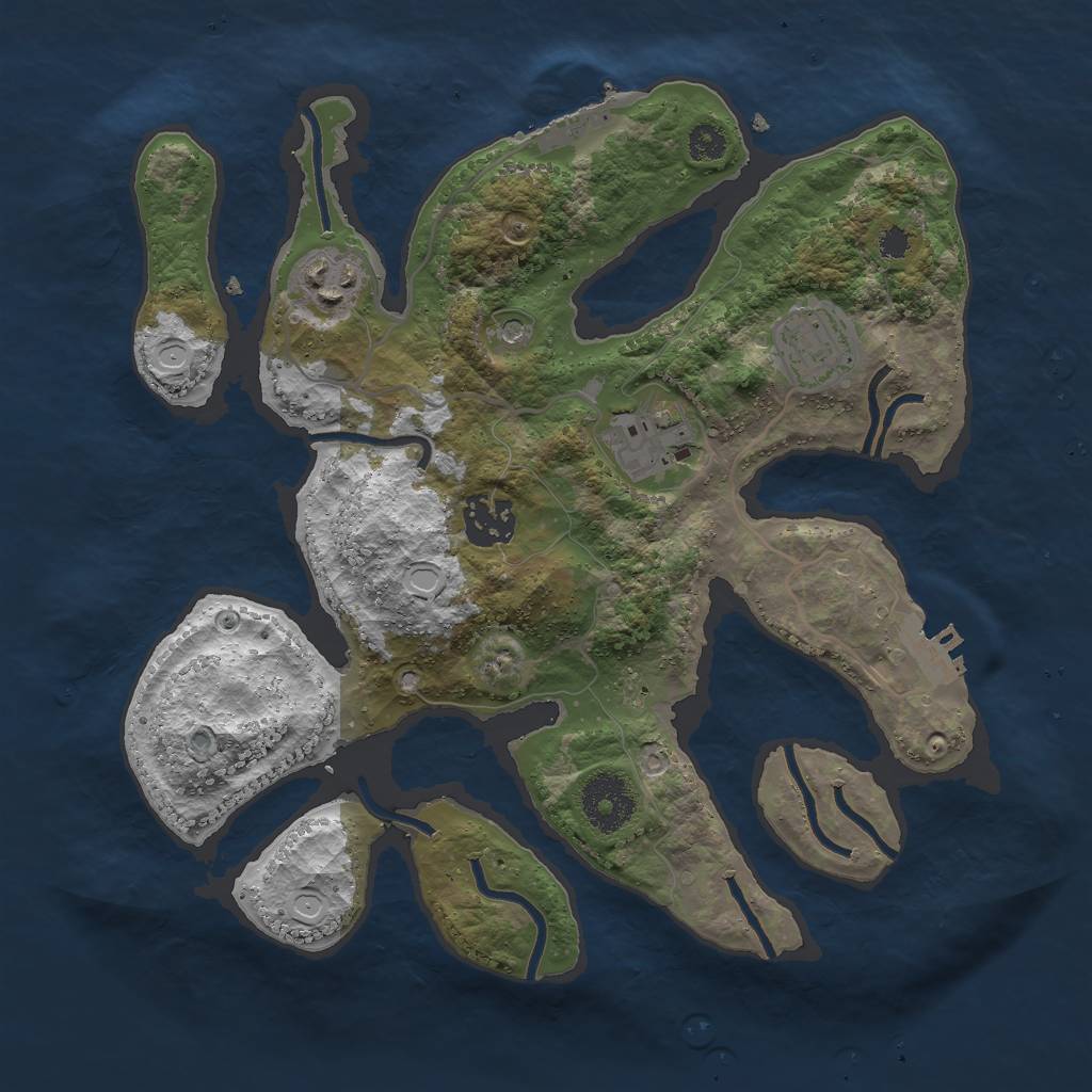 Rust Map: Procedural Map, Size: 3000, Seed: 205372, 15 Monuments