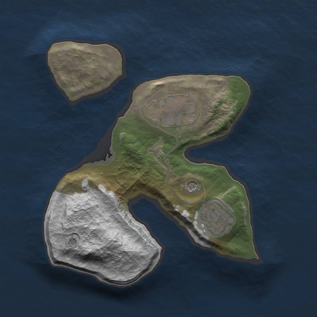 Rust Map: Barren, Size: 1999, Seed: 2147483647, 5 Monuments
