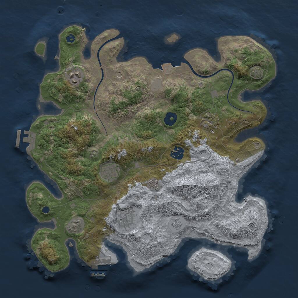 Rust Map: Procedural Map, Size: 3400, Seed: 19651967, 12 Monuments