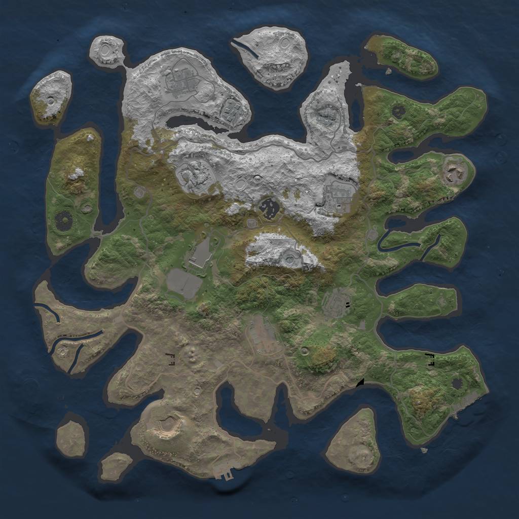 Rust Map: Procedural Map, Size: 4000, Seed: 10183, 21 Monuments