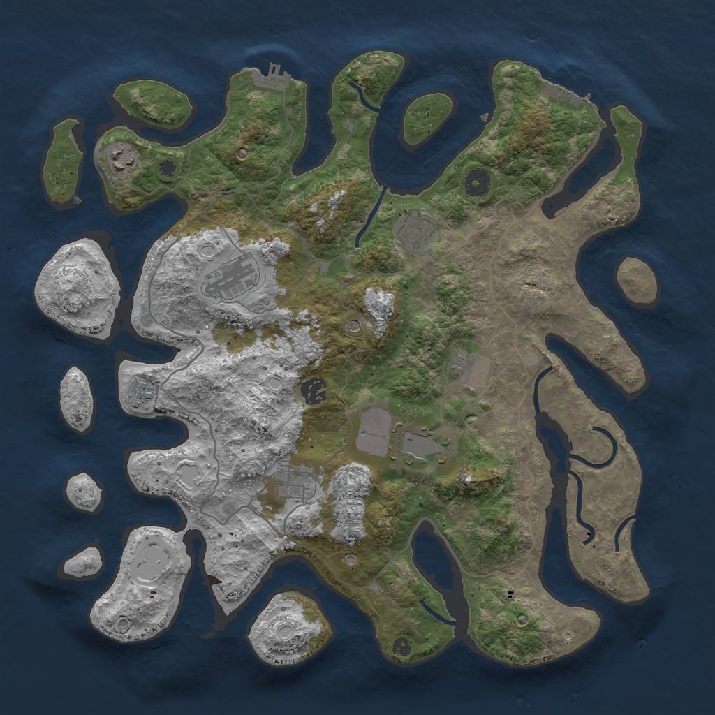 Rust Map: Procedural Map, Size: 4000, Seed: 868889, 19 Monuments