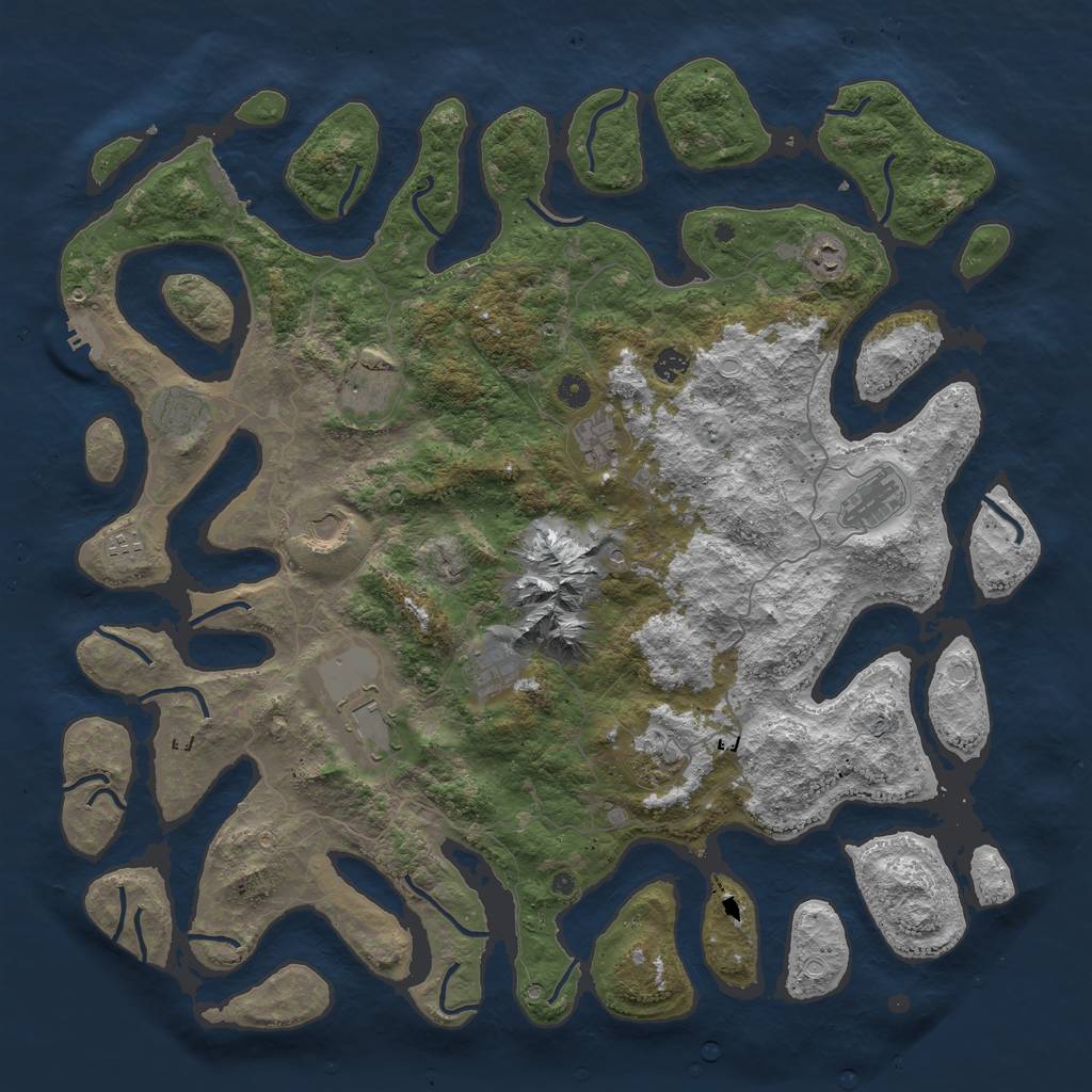 Rust Map: Procedural Map, Size: 5000, Seed: 241, 22 Monuments