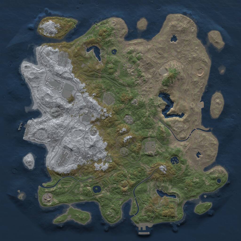 Rust Map: Procedural Map, Size: 4500, Seed: 71308, 17 Monuments