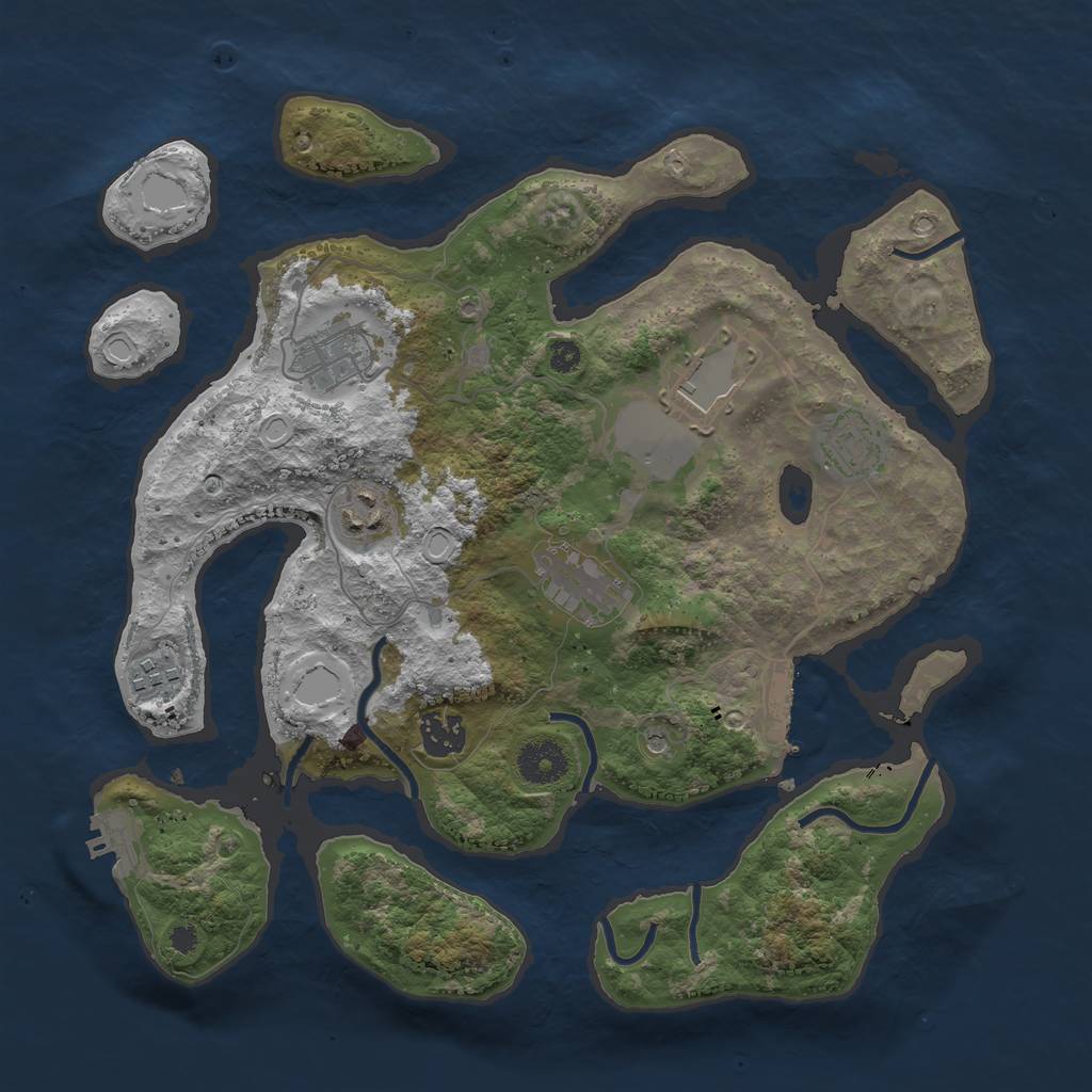Rust Map: Procedural Map, Size: 3500, Seed: 15799, 18 Monuments