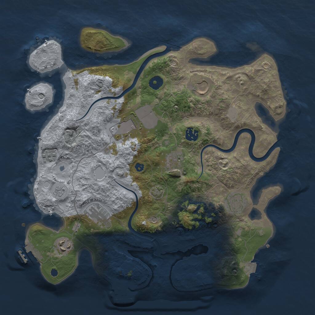 Rust Map: Procedural Map, Size: 3500, Seed: 15799, 14 Monuments
