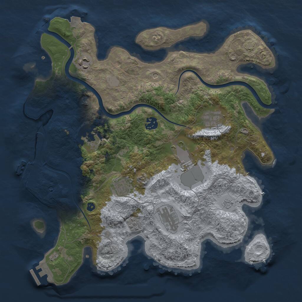 Rust Map: Procedural Map, Size: 3500, Seed: 10182016, 14 Monuments