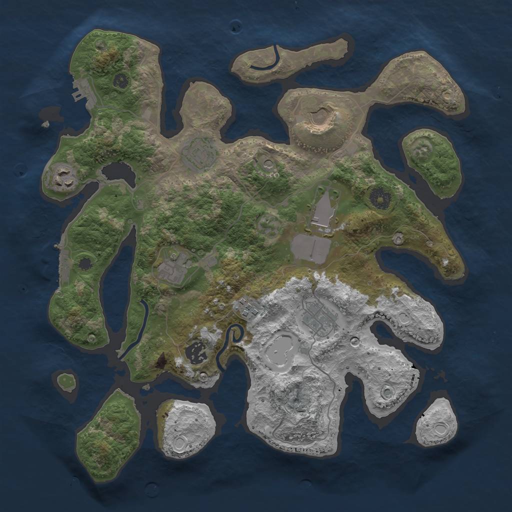 Rust Map: Procedural Map, Size: 3500, Seed: 10182016, 19 Monuments