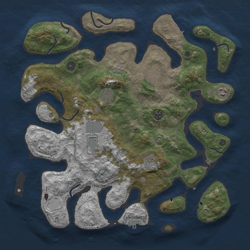 Rust Map: Procedural Map, Size: 4000, Seed: 12389, 18 Monuments