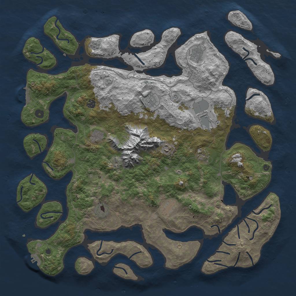 Rust Map: Procedural Map, Size: 5000, Seed: 91447091, 21 Monuments